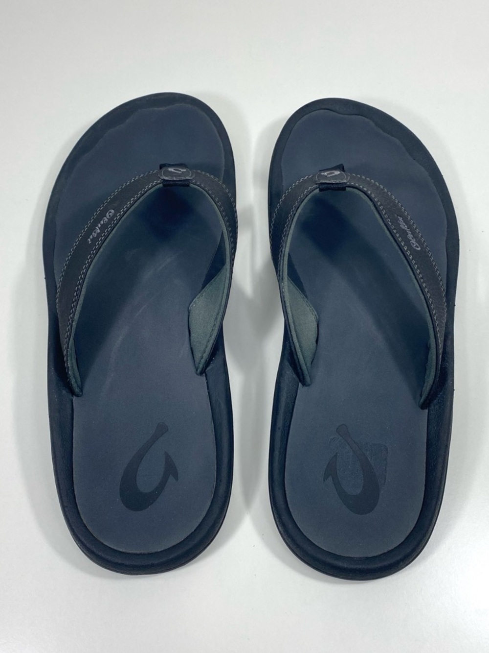 OluKai Ohana Classic Black Gray Beach Sandals Sporty Casual Flip Flops Thongs 12 - Picture 6 of 11